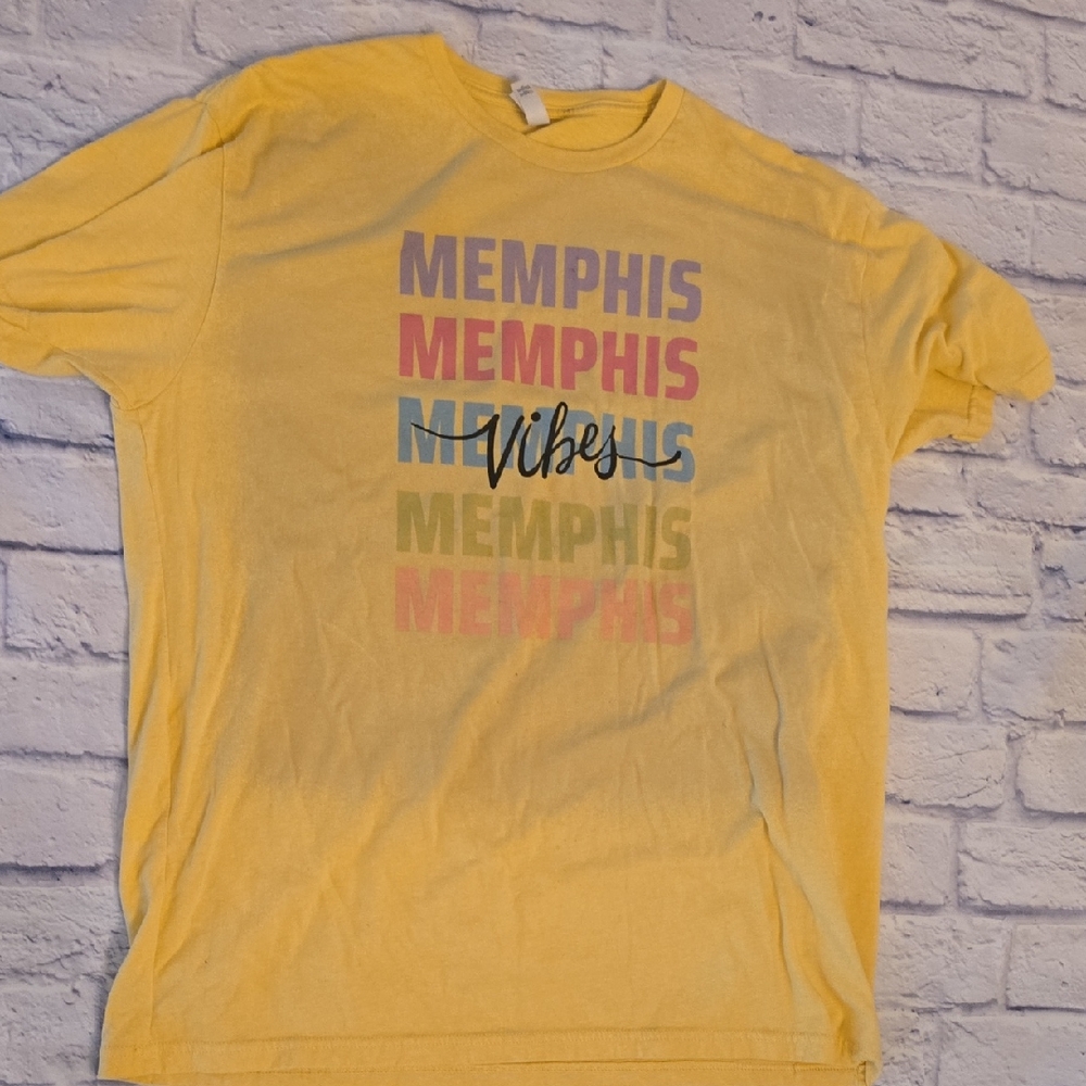 Next Level Apparel Yellow Memphis Graphic Tee